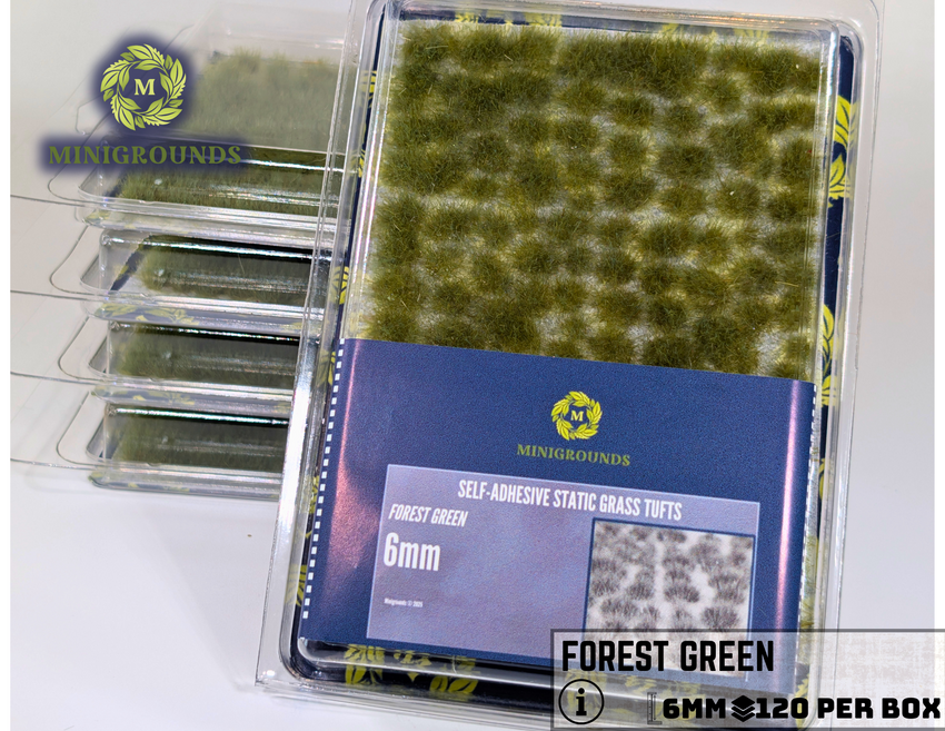 Static Grass Tufts – Forest Green 6mm | Self-Adhesive Wargaming Terrain Basing