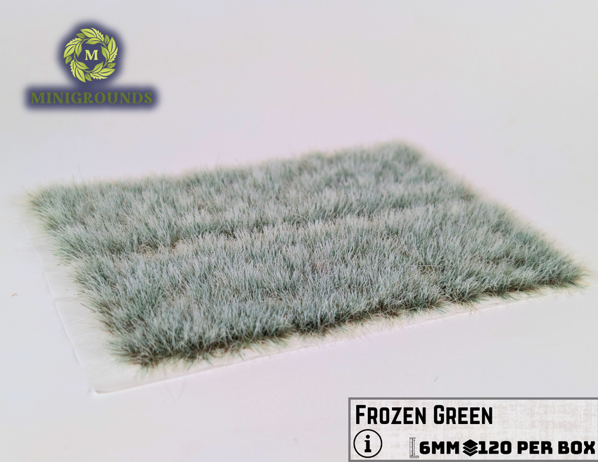 Frozen Green 6mm Static Grass Tufts – Self-Adhesive Wargaming Terrain Flock for Bases, Dioramas, Miniatures