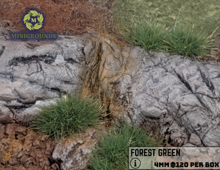 Static Grass Tufts 4mm – Forest Green | Wargaming Terrain Basing Miniatures