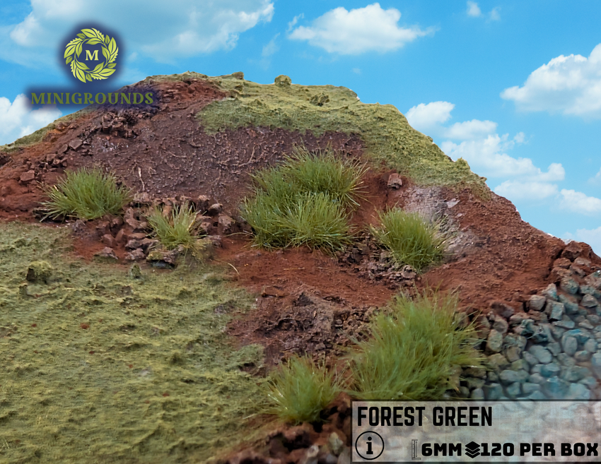 Static Grass Tufts – Forest Green 6mm | Self-Adhesive Wargaming Terrain Basing