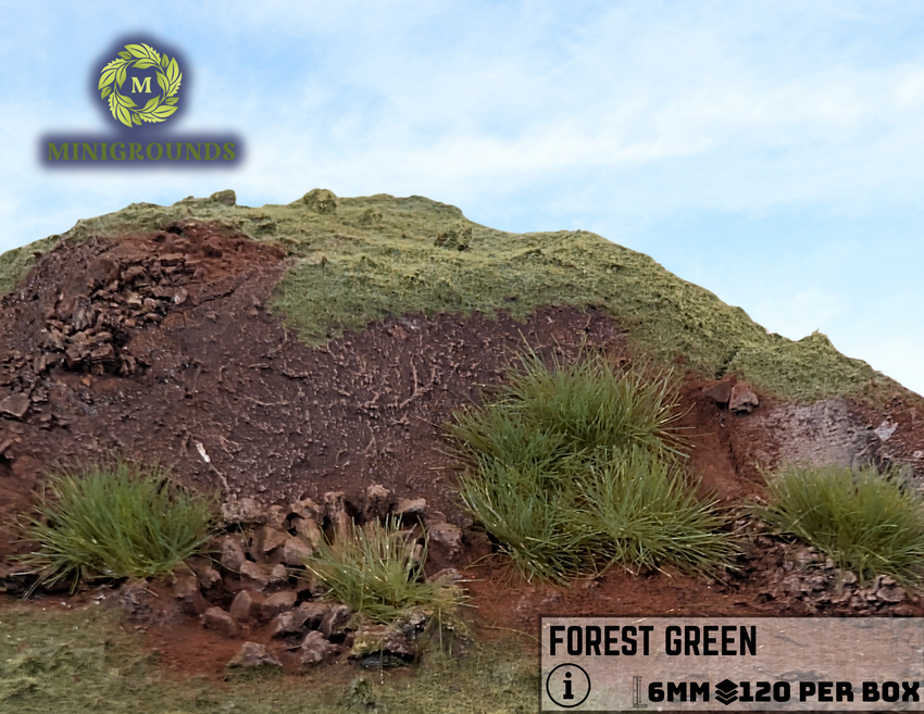 Static Grass Tufts – Forest Green 6mm | Self-Adhesive Wargaming Terrain Basing