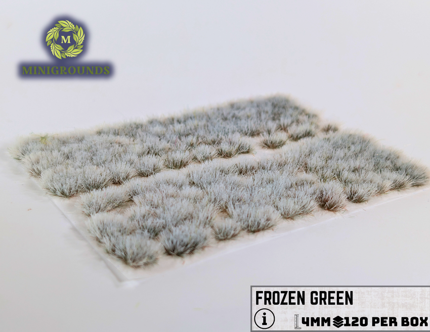 Static Grass Tufts – Frozen Green 4mm | Self-Adhesive Wargaming Terrain Basing