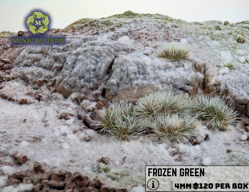 Static Grass Tufts – Frozen Green 4mm | Self-Adhesive Wargaming Terrain Basing