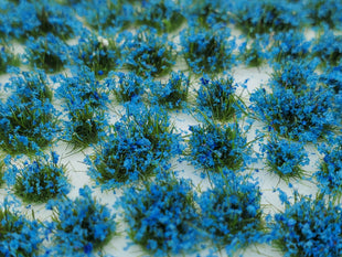 Self-Adhesive Static grass Tufts, 4mm, Blue Wildflowers