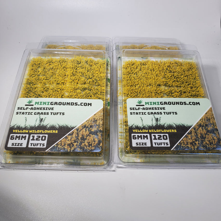 Adhesive Static grass Tufts -6mm- -Yellow Wildflowers-