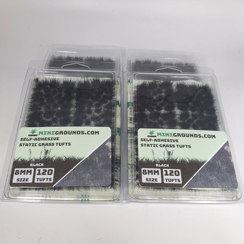 Adhesive Static grass Tufts -8mm- -Black-