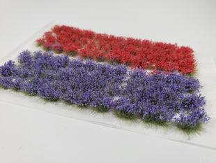 Adhesive Static grass Tufts -4mm- -Violet/Red Flowers-