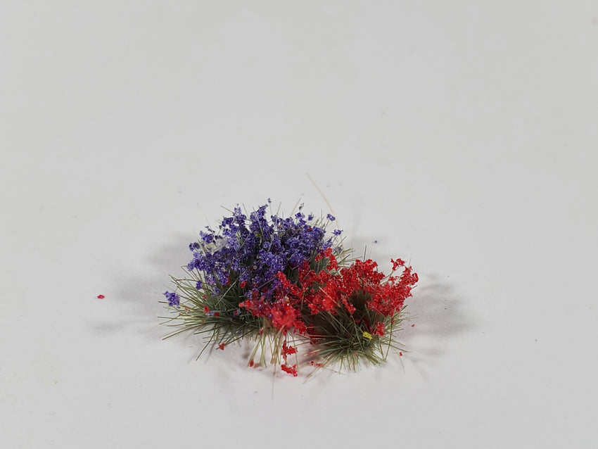 Adhesive Static grass Tufts -4mm- -Violet/Red Flowers-