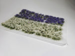 Adhesive Static grass Tufts -4mm- -Violet/White Flowers-