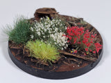 Adhesive Static grass Tufts -4mm- -Red/White Flowers-