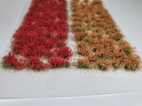 Adhesive Static grass Tufts -4mm- -Orange/Red Flowers-