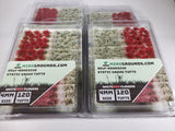 Adhesive Static grass Tufts -4mm- -Red/White Flowers-