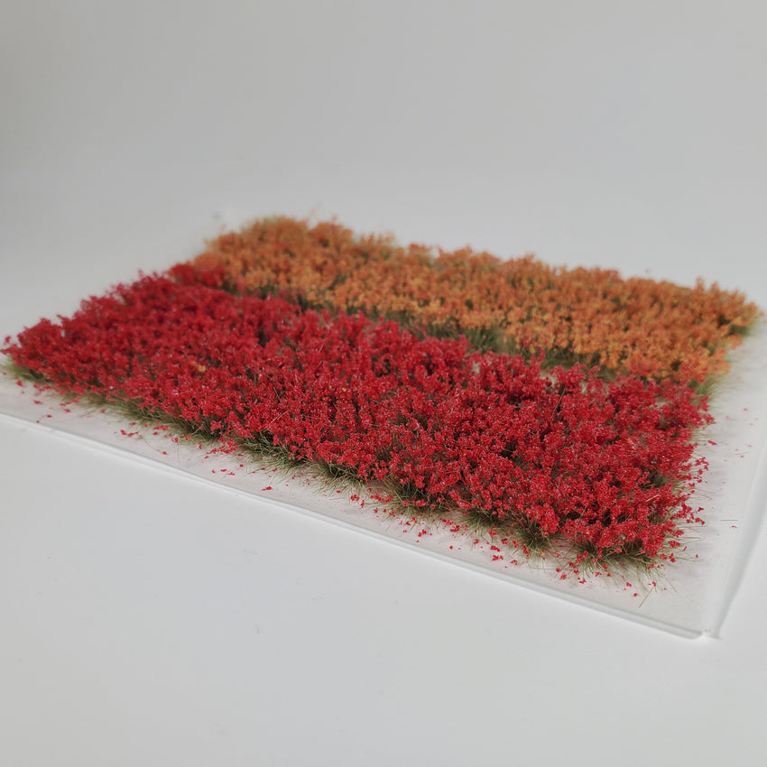 Adhesive Static grass Tufts -6mm- -Red/Orange Flowers-