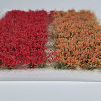 Adhesive Static grass Tufts -6mm- -Red/Orange Flowers-