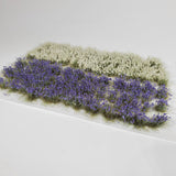 Adhesive Static grass Tufts -6mm- -Violet/White Flowers-