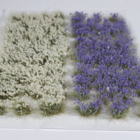 Adhesive Static grass Tufts -6mm- -Violet/White Flowers-