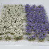 Adhesive Static grass Tufts -6mm- -Violet/White Flowers-