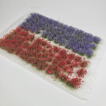 Adhesive Static grass Tufts -6mm- -Violet/Red Flowers-