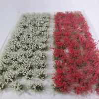 Adhesive Static grass Tufts -6mm- -Red/White Flowers-