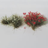 Adhesive Static grass Tufts -6mm- -Red/White Flowers-