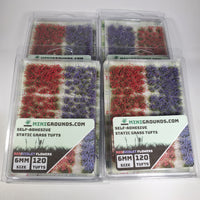 Adhesive Static grass Tufts -6mm- -Violet/Red Flowers-