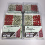 Adhesive Static grass Tufts -6mm- -Red/White Flowers-