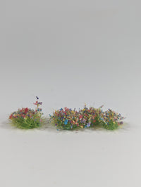 Adhesive Static grass Tufts -4mm- -Multicolored Flowers-