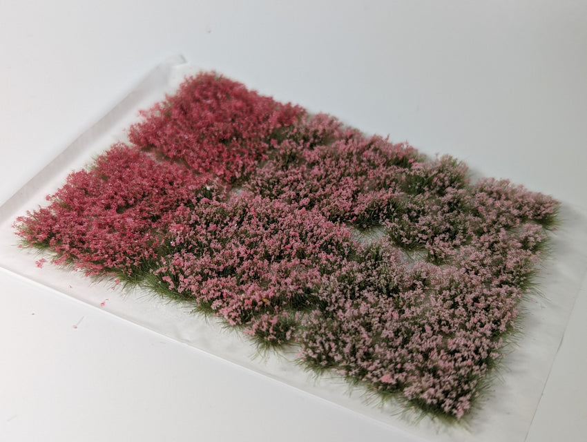 Adhesive Static grass Tufts -6mm- -Pink Flowers-